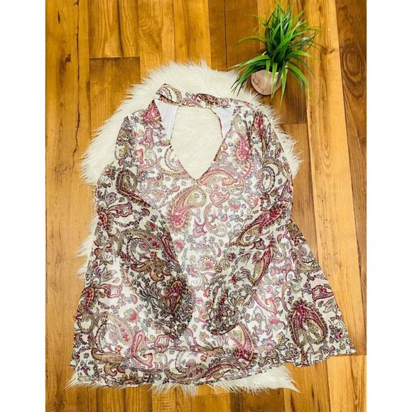 Show Me Your MuMu Dress M Medium Josephine Presley Paisley Bell Sleeve M - Picture 7 of 7